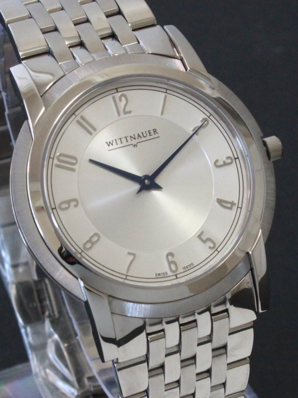 Wittnauer Men's Swiss Quartz Watch Silver Dial Applied Indices Blue Hands  39mm - Picture 5 of 13